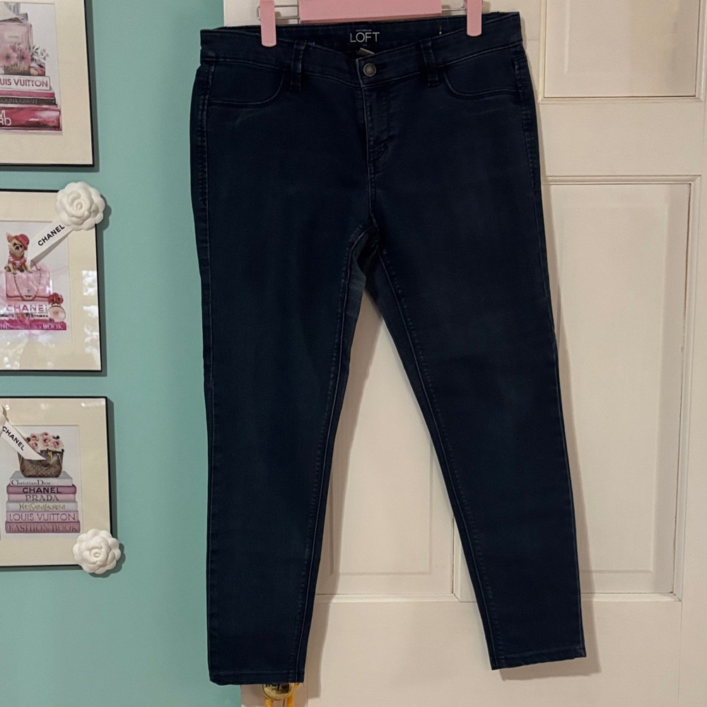 LOFT Women's Dark Blue Skinny Jeans